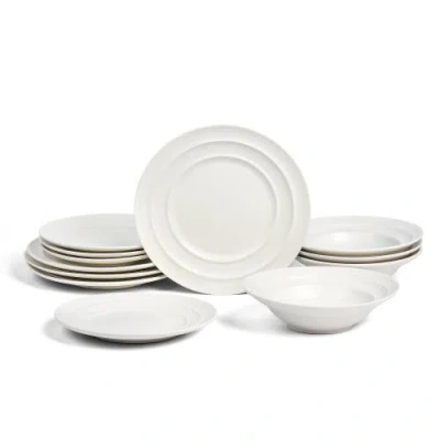 Earth & Clay Celeste Stoneware 12-piece Dinnerware Set In White