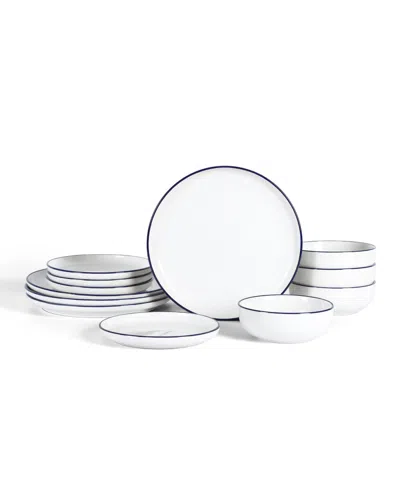 Earth & Clay Ezra 12-piece Dinnerware Set, Service For 4 In Blue