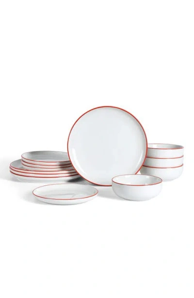 Earth & Clay Ezra Stoneware 12-piece Dinnerware Set In Red