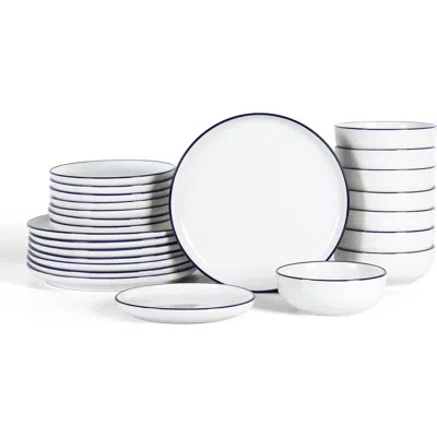 Earth & Clay Ezra Stoneware 24-piece Dinnerware Set In Blue