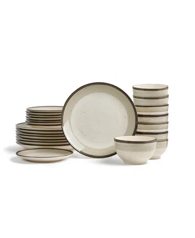 Earth & Clay Harlow 24 Pc. Dinnerware Set, Service For 8 In Neutral