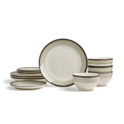 Earth & Clay Harlow Dinnerware Set Earthenware In Beige