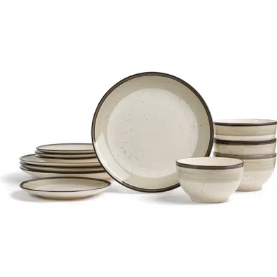Earth & Clay Harlow Earthenware 12-piece Dinnerware Set In Neutral