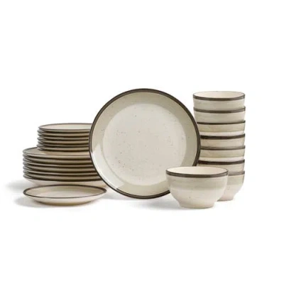 Earth & Clay Harlow Earthenware 24-piece Dinnerware Set In Neutral