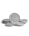 Earth & Clay Harmony 12pc Stoneware Dinnerware Set In Gray
