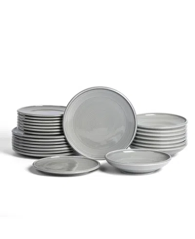 Earth & Clay Harmony 24 Pc. Dinnerware Set, Service For 8 In Gray