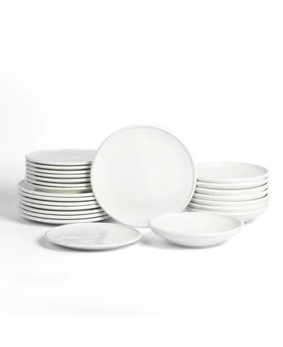 Earth & Clay Harmony 24 Pc. Dinnerware Set, Service For 8 In White