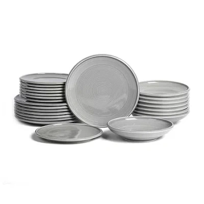 Earth & Clay Harmony 8-pc. Stoneware Dinnerware Set In Gray