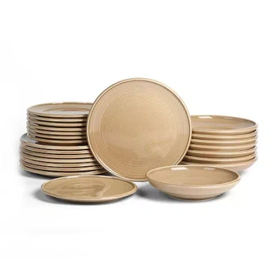 Earth & Clay Harmony 8-pc. Stoneware Dinnerware Set In Sand