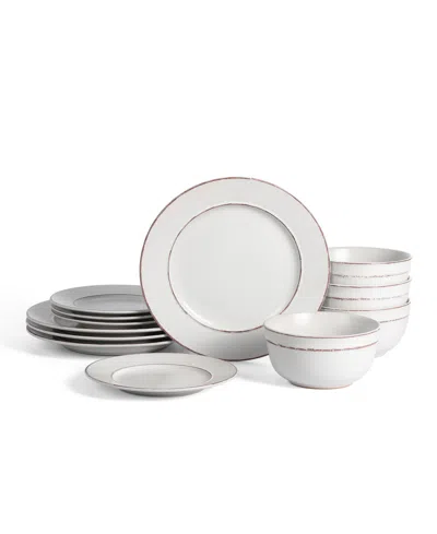 Earth & Clay Hazel 12 Pc. Dinnerware Set, Service For 4 In White
