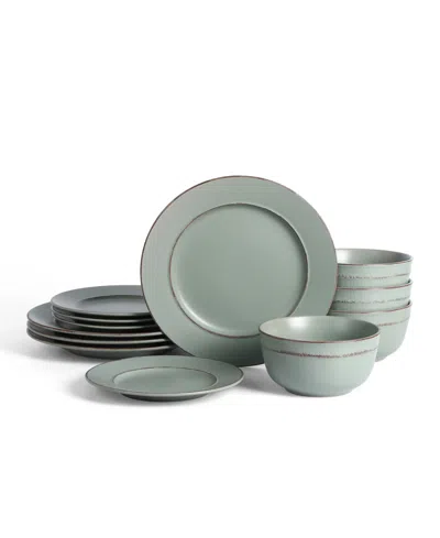 Earth & Clay Hazel 12 Pc. Dinnerware Set, Service For 4 In Green
