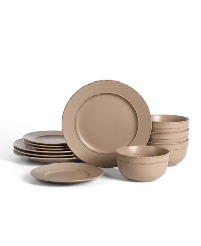 Earth & Clay Hazel 12 Pc. Dinnerware Set, Service For 4 In Brown