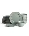 Earth & Clay Hazel 12pc Stoneware Dinnerware Set In Blue