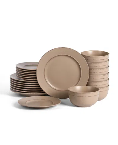 Earth & Clay Hazel 24 Pc. Dinnerware Set, Service For 8 In Brown