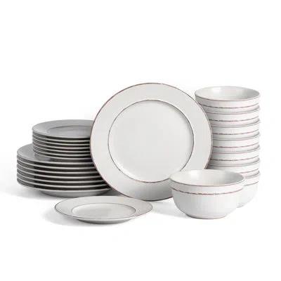Earth & Clay Hazel 24-piece Dinnerware Set Stoneware In Gray