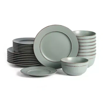 Earth & Clay Hazel 8-pc. Stoneware Dinnerware Set In Green