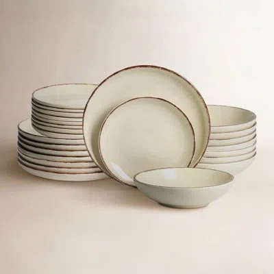 Earth & Clay Heath 24-piece Dinnerware Set Stoneware In Beige