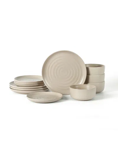 Earth & Clay Ion 12 Pc. Dinnerware Set, Service For 4 In Neutral