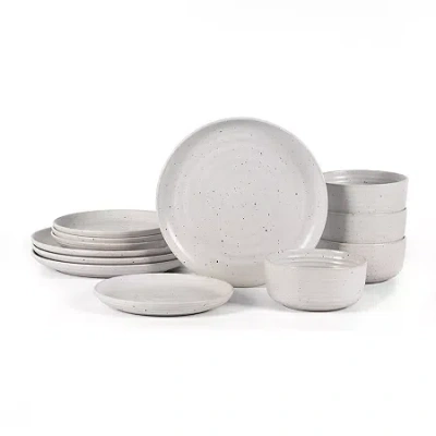 Earth & Clay Ion 12-pc. Stoneware Dinnerware Set In White