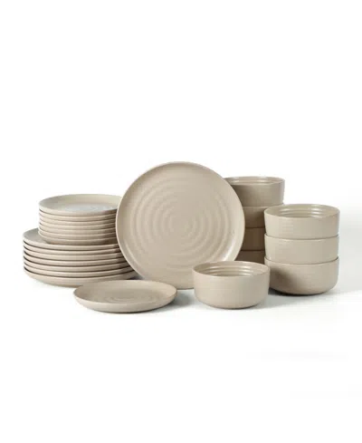 Earth & Clay Ion 24 Pc. Dinnerware Set, Service For 8 In Neutral