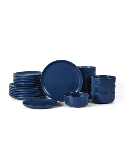Earth & Clay Ion 24 Pc. Dinnerware Set, Service For 8 In Blue