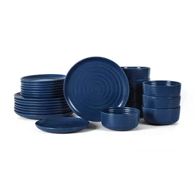 Earth & Clay Ion 8-pc. Stoneware Dinnerware Set In Blue