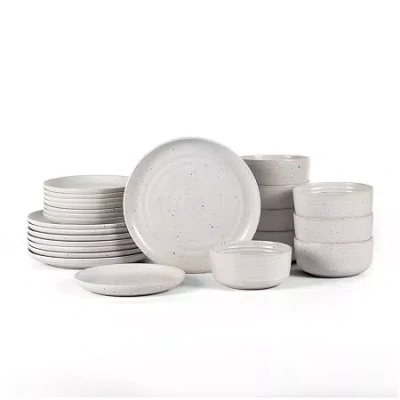 Earth & Clay Ion 8-pc. Stoneware Dinnerware Set In White