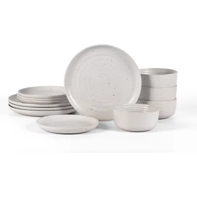 Earth & Clay Ion Stoneware 12-piece Dinnerware Set In White