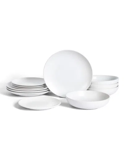 Earth & Clay Mia 12 Pc. Dinnerware Set, Service For 4 In White