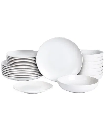 Earth & Clay Mia 12pc Stoneware Dinnerware Set In White