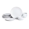 Earth & Clay Phoenix 24-pc. Stoneware Dinnerware Set In White