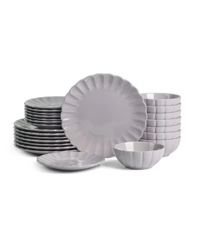 Earth & Clay Phoenix 24pc Dinnerware Set In Gray