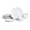 Earth & Clay Phoenix 4-pc. Stoneware Dinnerware Set In White