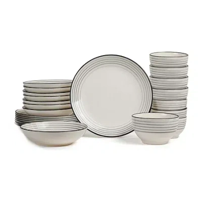 Earth & Clay Zeke 8-pc. Earthenware Dinnerware Set In Gray