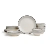 Earth & Clay Zeke Earthenware 12-piece Dinnerware Set In Grey
