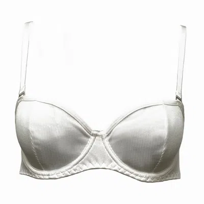 Earth Body Women's Annisett Ribbed Bra In Wavy White
