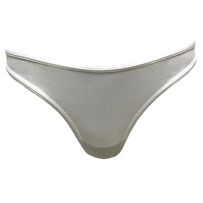 Earth Body Women's Annisett Ribbed Thong In Wavy White