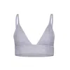 Earth Body Women's Bare Triangle Ribbed Sculpt-body Sports Bra In Grey In Grey