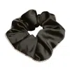 Earth Body Women's Black / Silver Witstone Cristal Scrunchie In Solid Black In Black/silver