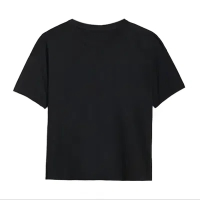 Earth Body Women's Breezy Hypoallergenic Natural-body Cotton Crop Soft Tee In Soft Black