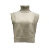Earth Body Women's Brown Au Turtleneck Knit Vest In Latte In Brown