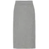 Earth Body Women's Grey Misset Knit Midi-straight Skirt In Light Gray In Grey