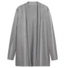 Earth Body Women's Grey Misset Knit Single Closure Cardigan In Light Gray In Grey