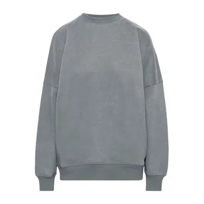 Earth Body Women's Grey Pemi Oversized Fleece Shear-body Pullover With Pockets In Moon