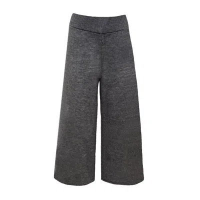 Earth Body Women's Nile Wide-leg Knit Bell Pant In Ash Grey