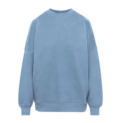 Earth Body Women's Pemi Oversized Fleece Shear-body Pullover With Pockets In Powder Blue