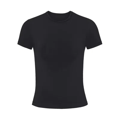 Earth Body Women's Perfect Tee With Raw-edges In Black