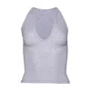 Earth Body Women's Pure Plunge Ribbed Sculpt-body Tank In Grey In Grey