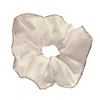 Earth Body Women's Silver / White Witstone Cristal Scrunchie In Solid White In Silver/white
