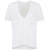 Earth Body Women's Theory Drop V-neck Soft And Light  Modal Tee In White In White
